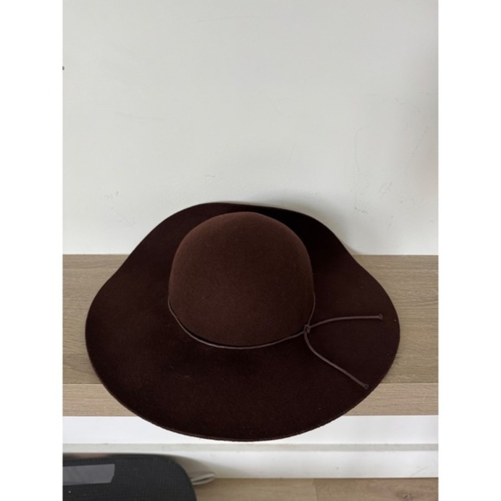 Peter Grimm 100% Wool Chocolate Brown Wide Brim Floppy Hat One Size - Picture 2 of 7